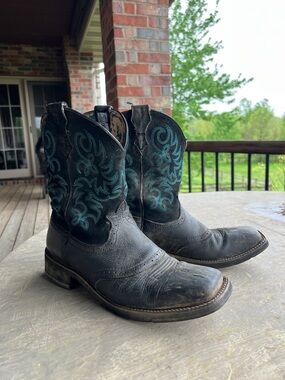 Ariat Black & teal Cowboy Boots